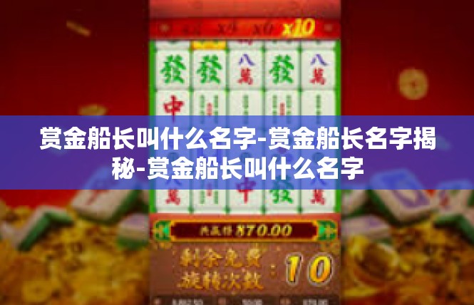 赏金船长叫什么名字-赏金船长名字揭秘-赏金船长叫什么名字